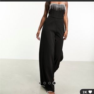Black corset Jumpsuit diamanté